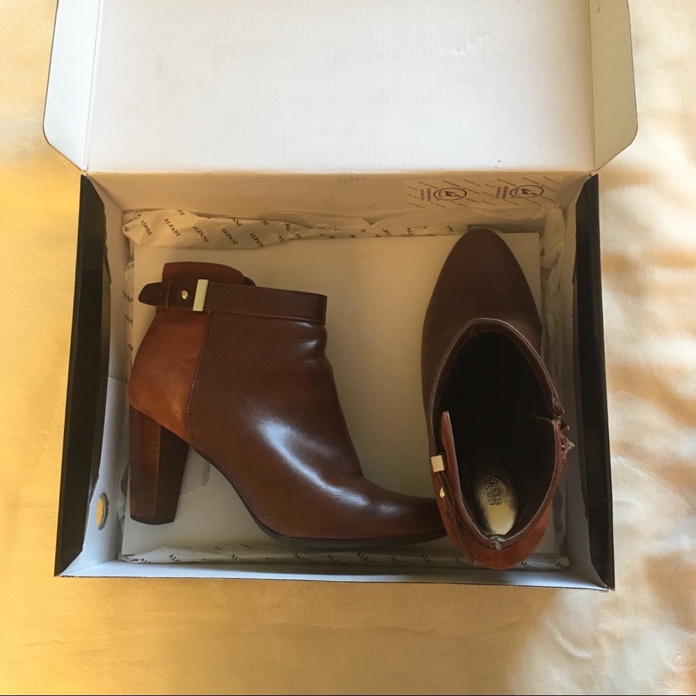 SOLD brown ankle alfani booties
